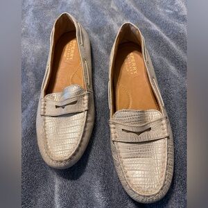 Sperry Metallic Textured Loafers
